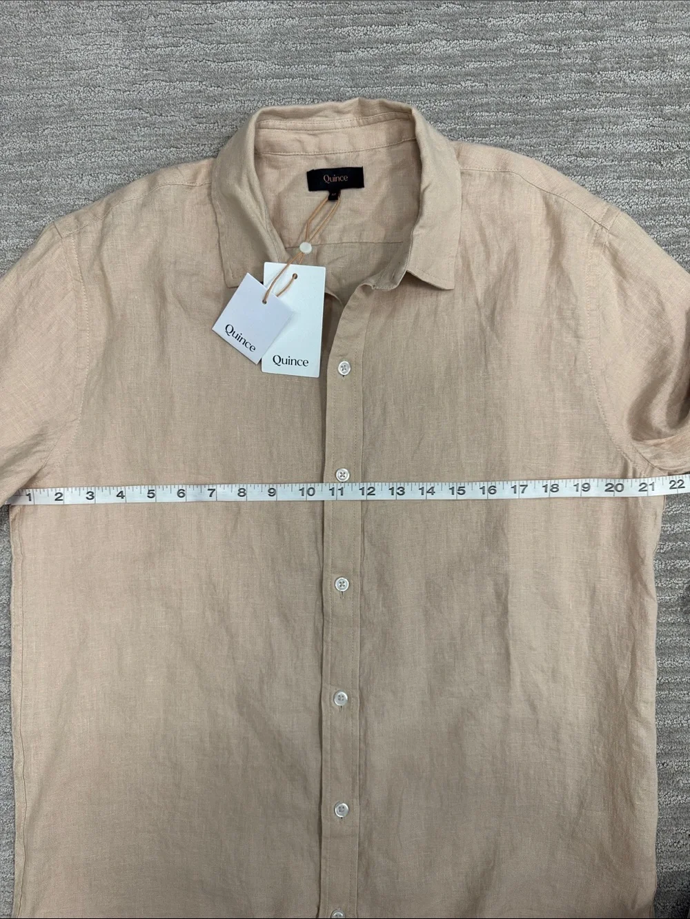 Quince NWT 100% European Linen Relaxed Short Sleeve Shirt Medium in Driftwood - Picture 8 of 10